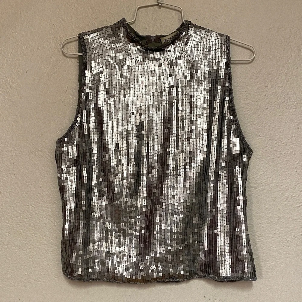 Holt Renfrew Silver Sequin Top, 14 - Picture 8 of 10